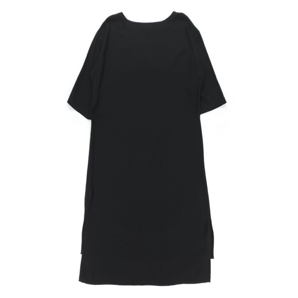 NEW Eileen Fisher 100% Silk Long Midi Tunic Dress Minimal Quiet Luxury Black LP